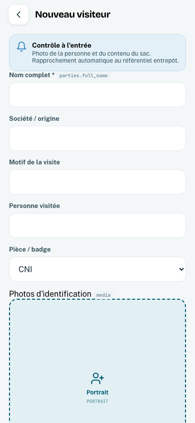 Formulaire visiteur