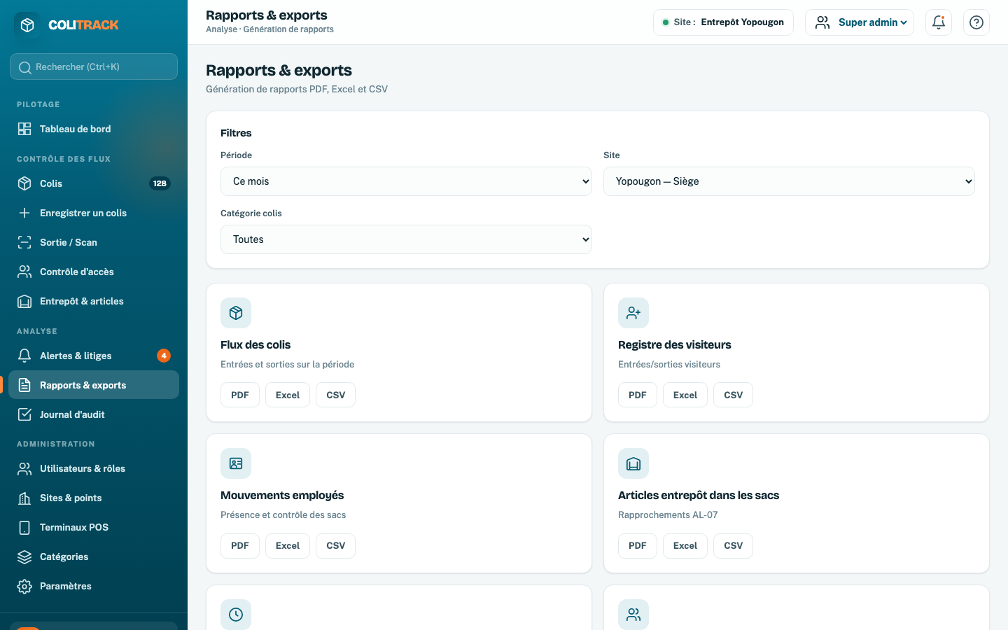 Page rapports
