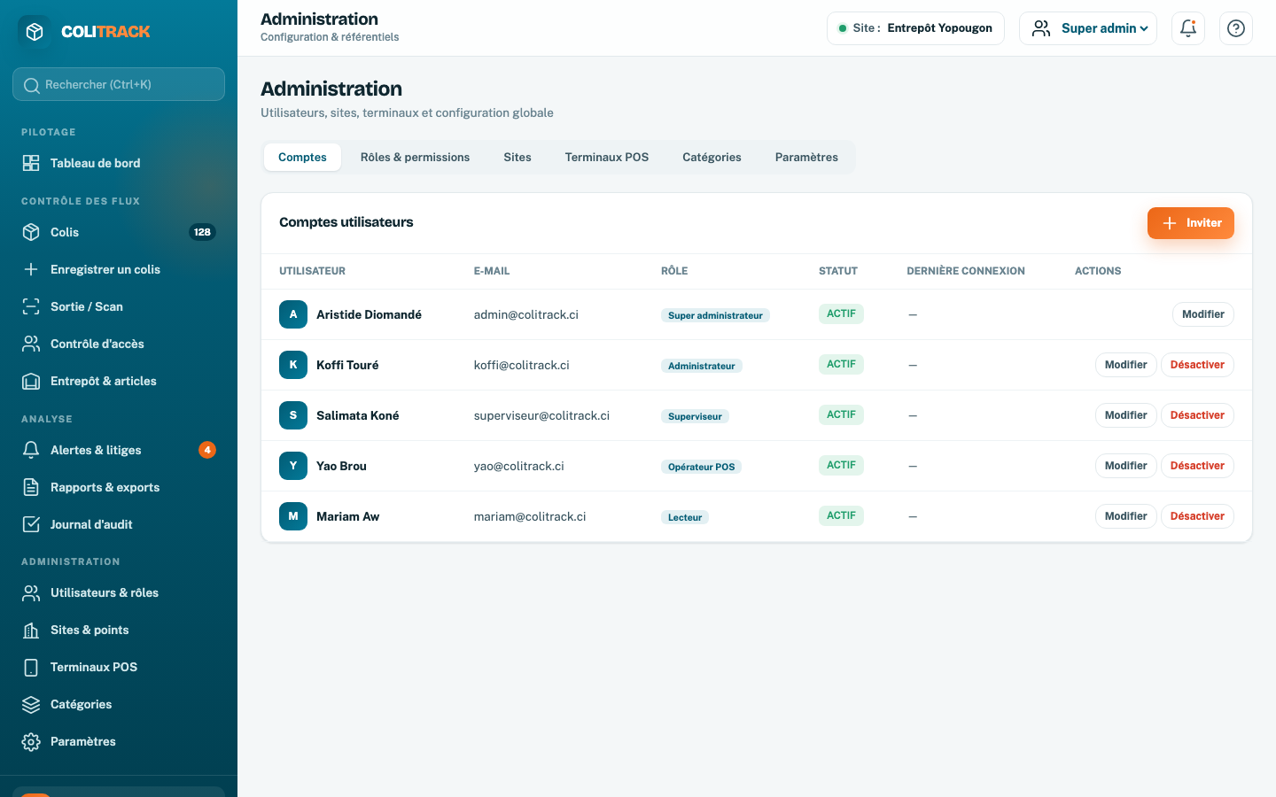 Administration utilisateurs